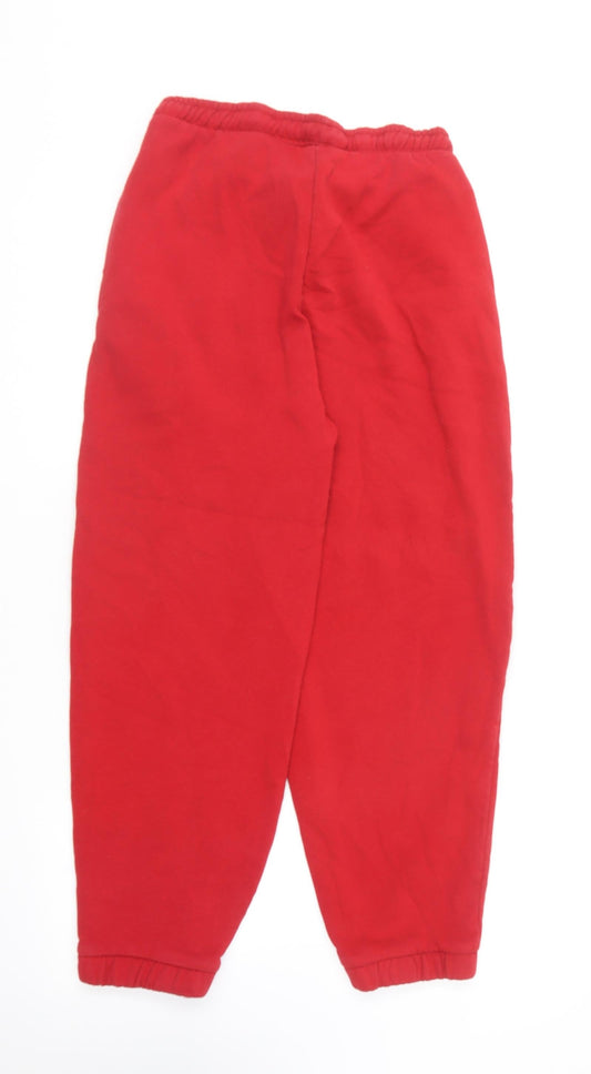 Primark Womens Red  Cotton Jogger Trousers Size XS L26 in Regular