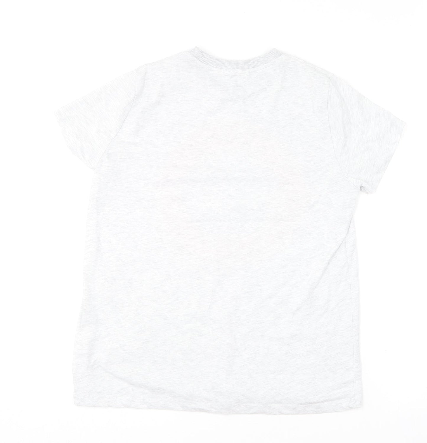 Primark Womens Grey  Cotton Basic T-Shirt Size 10 Round Neck