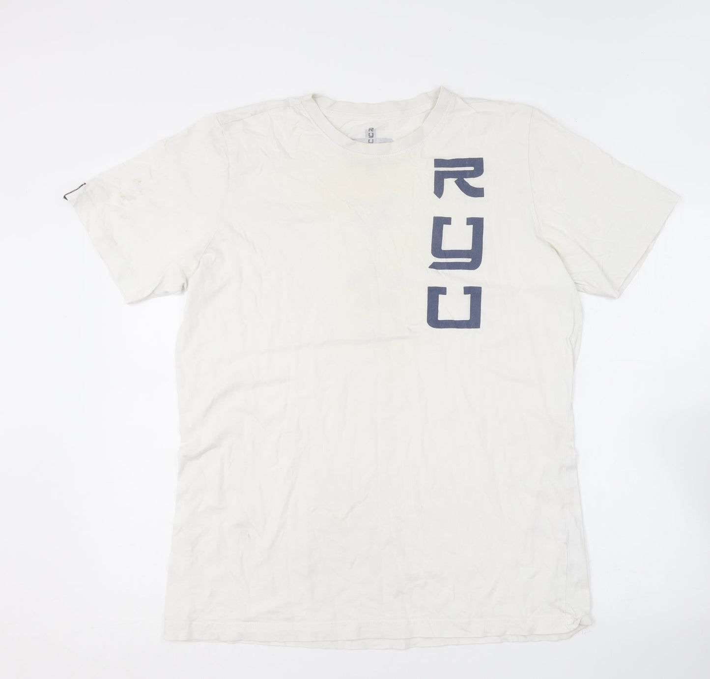 Respect Your Universe Mens White  Cotton  T-Shirt Size L Round Neck