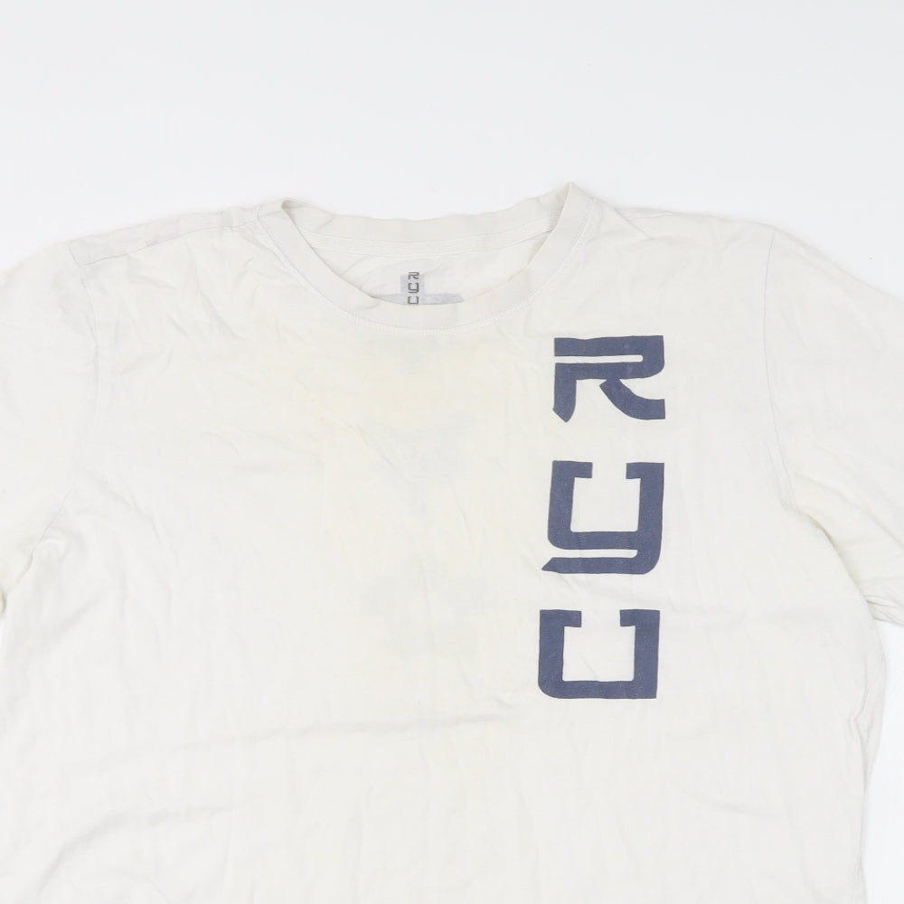 Respect Your Universe Mens White  Cotton  T-Shirt Size L Round Neck