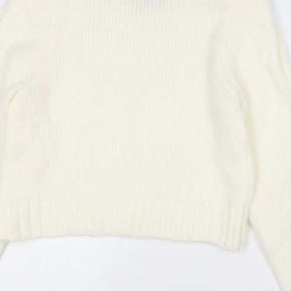 Womens UK Size 14 QED London Ivory Pullover Jumper