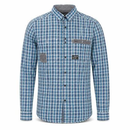 Mens UK Size S Core Series Blue  Button-Up Long Sleeve Casual Shirt