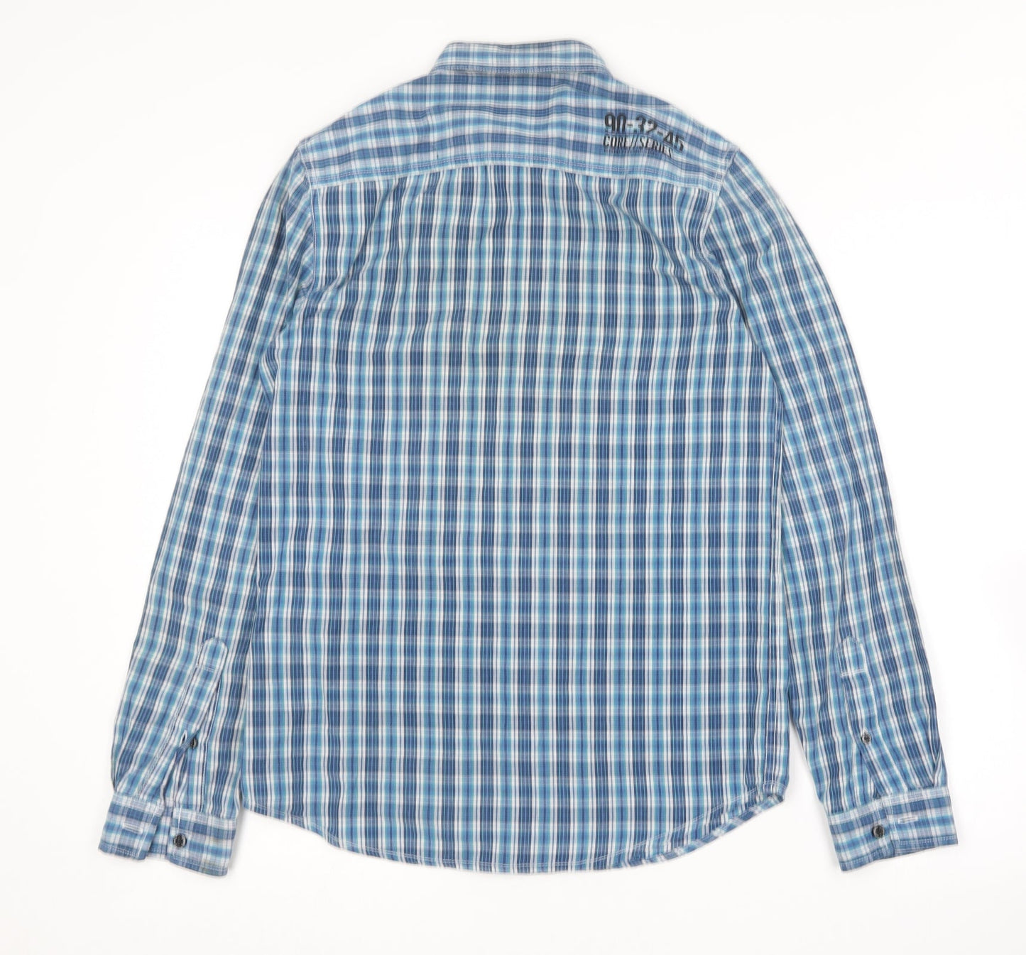 Mens UK Size S Core Series Blue  Button-Up Long Sleeve Casual Shirt