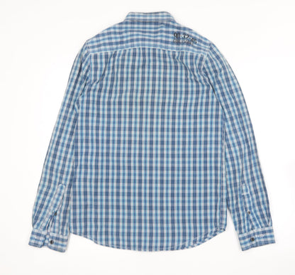 Mens UK Size S Core Series Blue  Button-Up Long Sleeve Casual Shirt