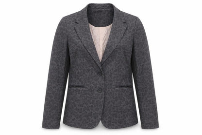 Sanwich Womens Grey Animal Print Cotton Jacket Suit Jacket Size 12