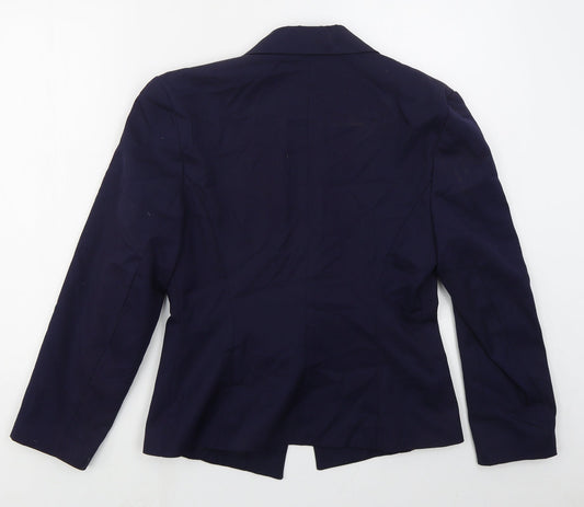 Equation Womens Blue  Polyester Jacket Blazer Size 12