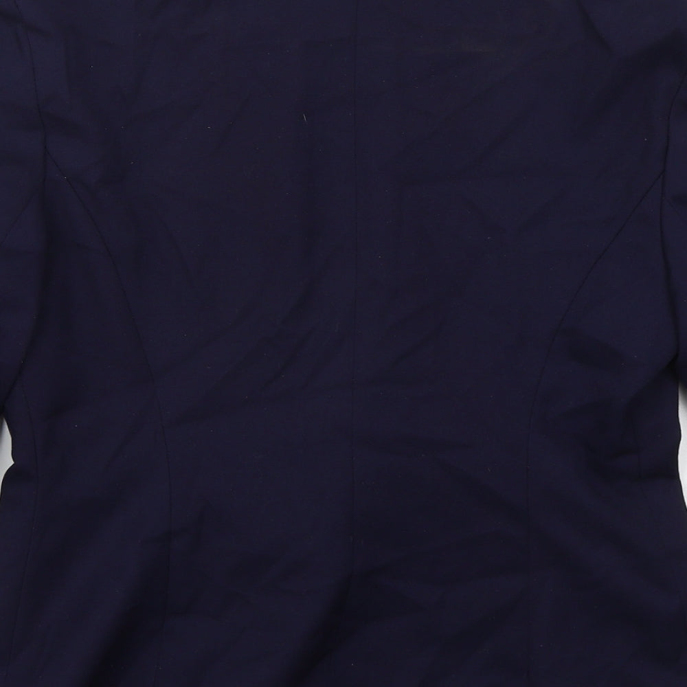 Equation Womens Blue  Polyester Jacket Blazer Size 12
