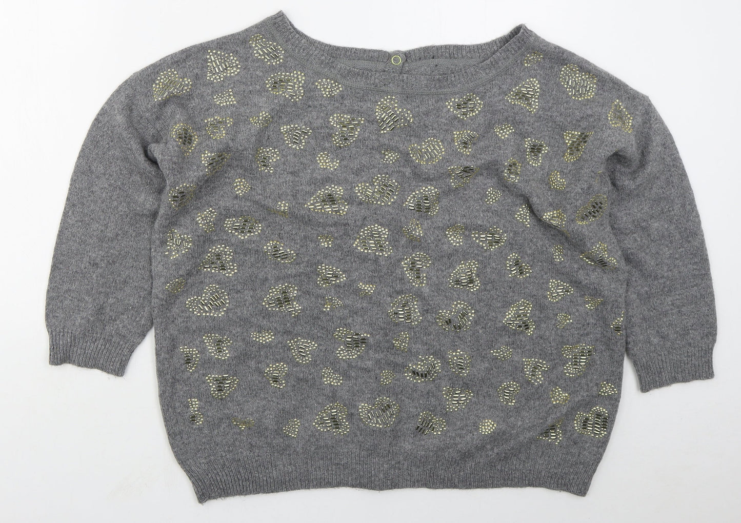 Womens UK Size M Preworn Grey Pullover Jumper