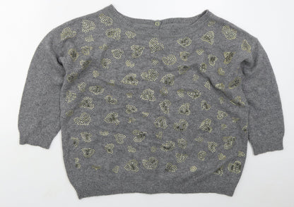 Womens UK Size M Preworn Grey Pullover Jumper