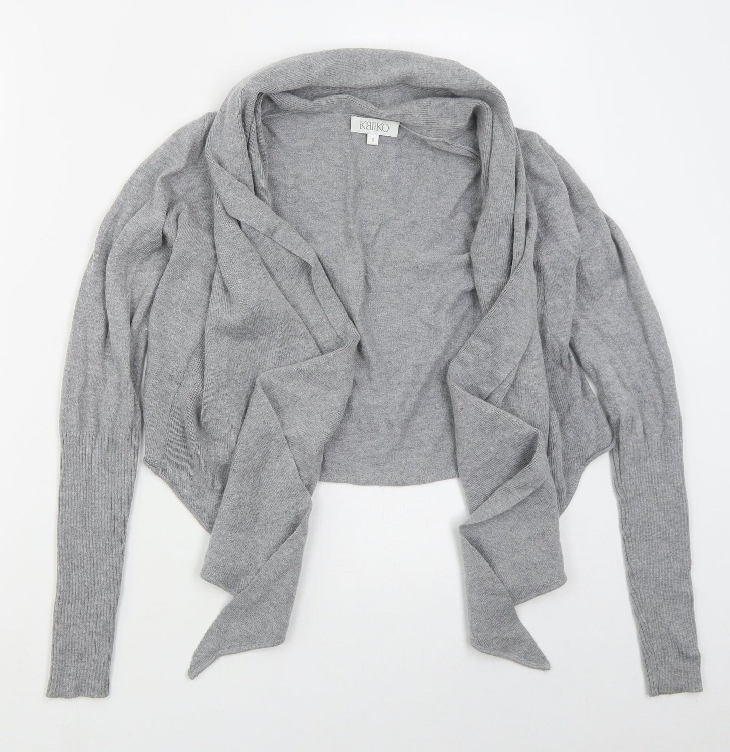 Womens UK Size 8 Kaliko Grey Cardigan Jumper