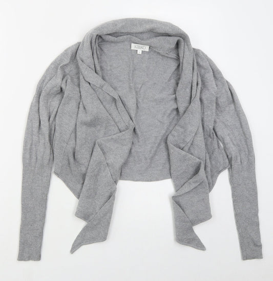 Kaliko Womens Grey V-Neck  Cotton Cardigan Jumper Size 8