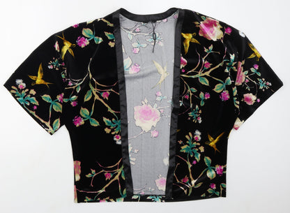 M&Co Womens Black Floral  Jacket  Size 10