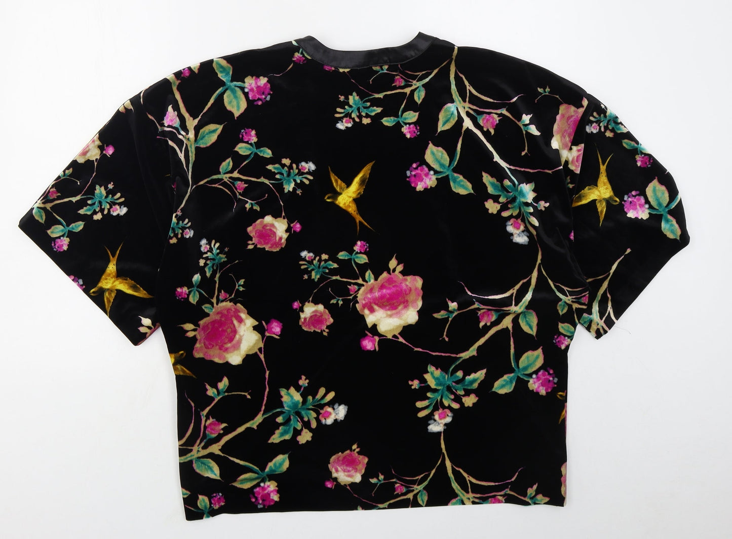 M&Co Womens Black Floral  Jacket  Size 10