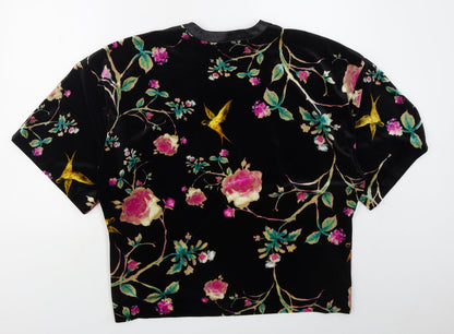 M&Co Womens Black Floral  Jacket  Size 10