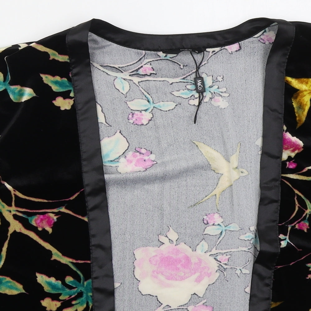 M&Co Womens Black Floral  Jacket  Size 10