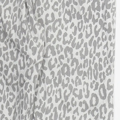 Preworn Womens Grey Animal Print Viscose Tapered Jeans Size 28 in L27 in Regular Drawstring