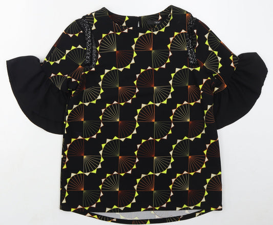 Womens UK Size 8 NEXT Black Basic Blouse