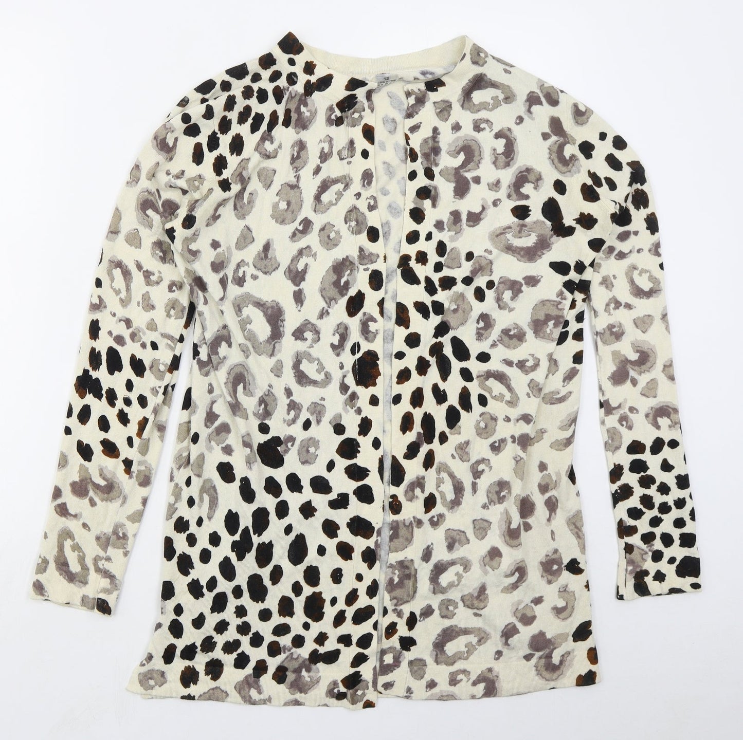 Womens UK Size 12 Preworn Beige Cardigan Jumper