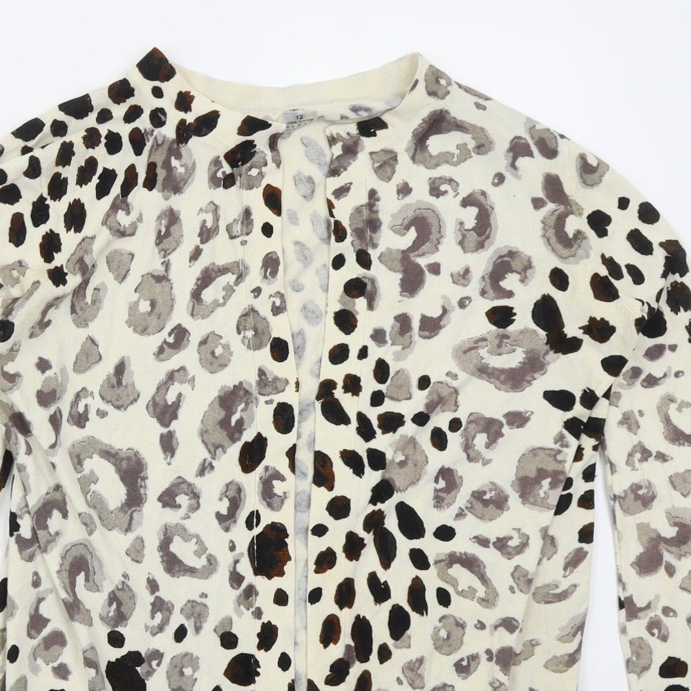Womens UK Size 12 Preworn Beige Cardigan Jumper