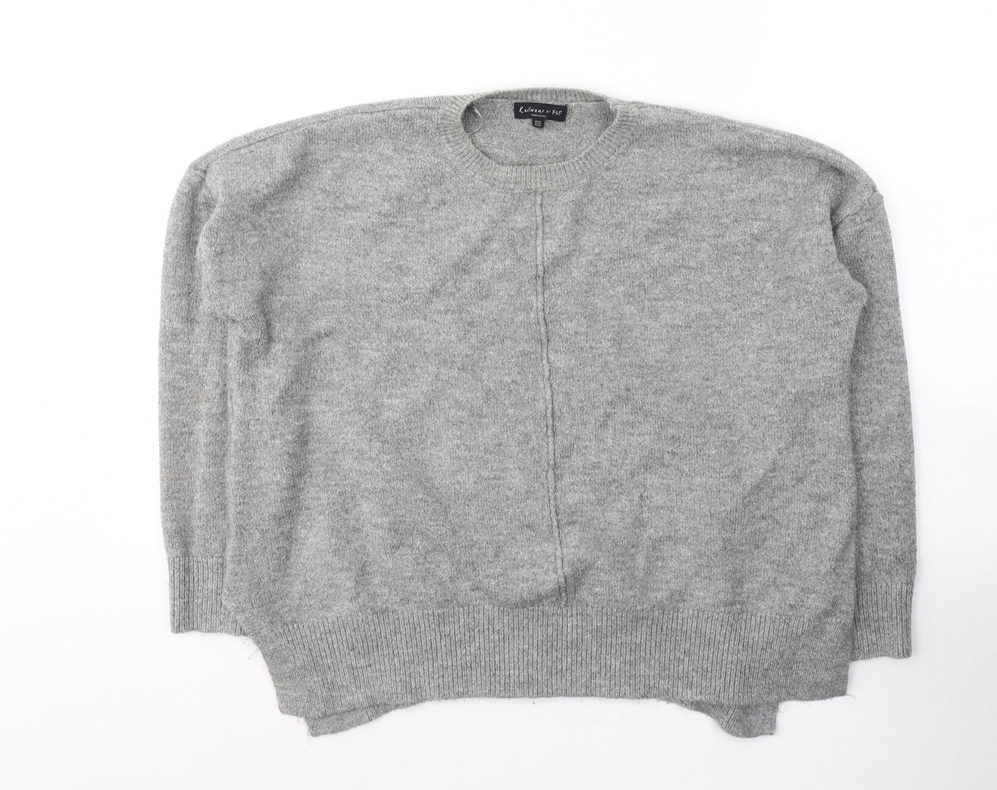 F&F Womens Grey Round Neck  Acrylic Pullover Jumper Size 18