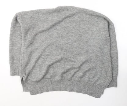 F&F Womens Grey Round Neck  Acrylic Pullover Jumper Size 18