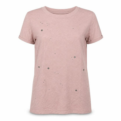NEXT Womens Pink  Cotton Basic T-Shirt Size 8 Round Neck - hole pattern detail