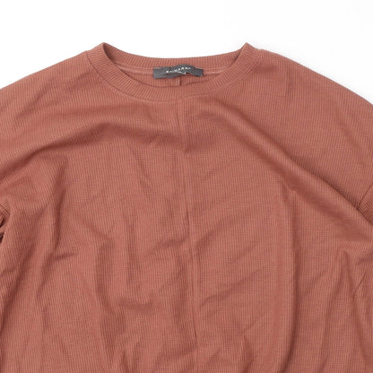 Primark Womens Brown  Polyester Jersey T-Shirt Size 6 Round Neck