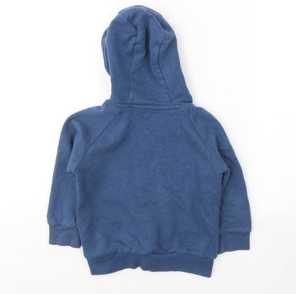 George Boys Blue  Cotton Full Zip Hoodie Size 3 Years  Zip