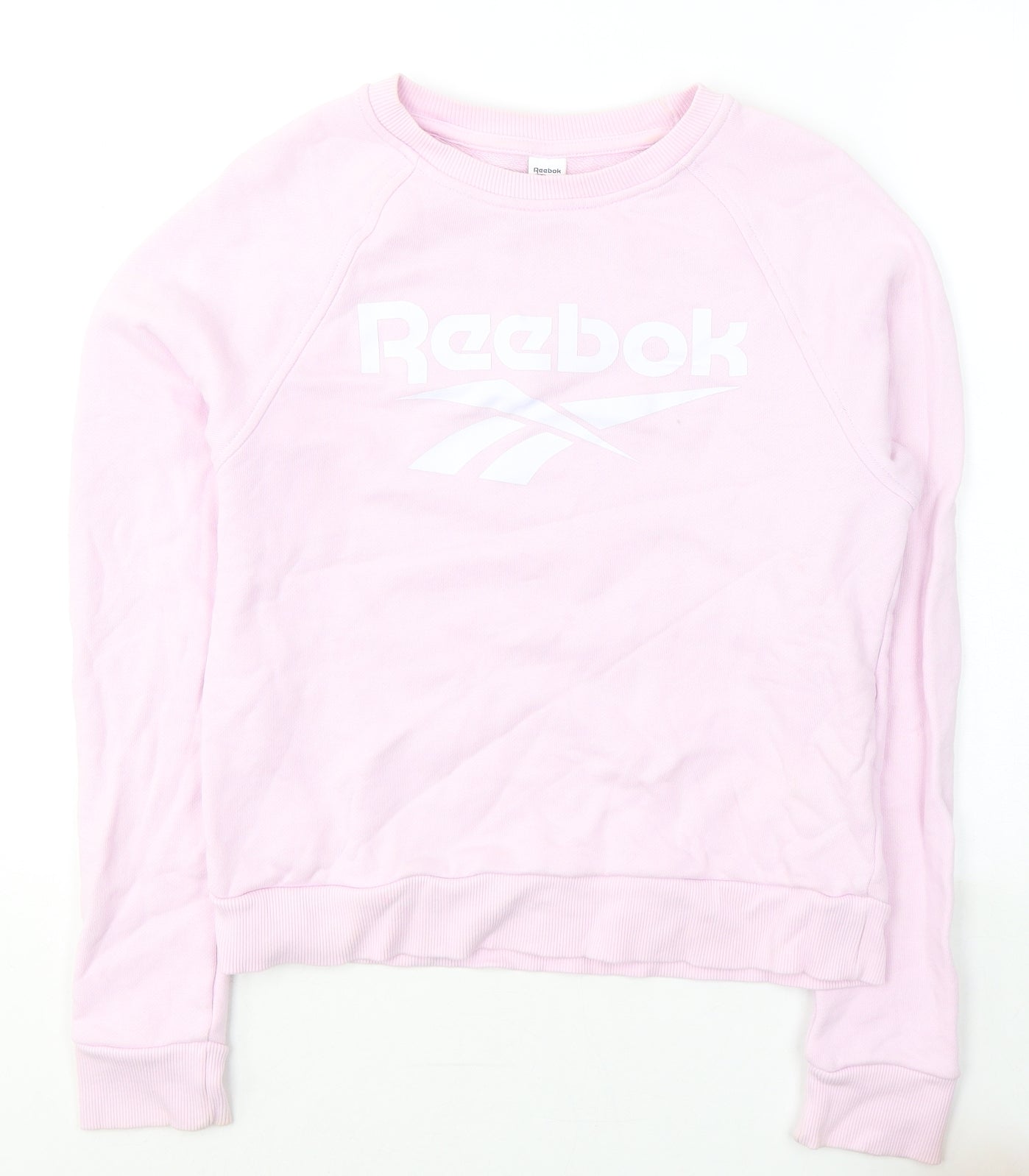 Reebok Womens Pink  Cotton Pullover Sweatshirt Size S  Pullover