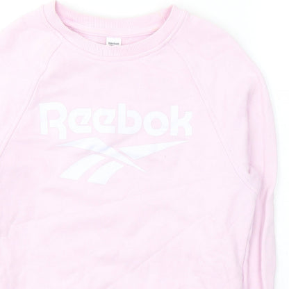 Reebok Womens Pink  Cotton Pullover Sweatshirt Size S  Pullover