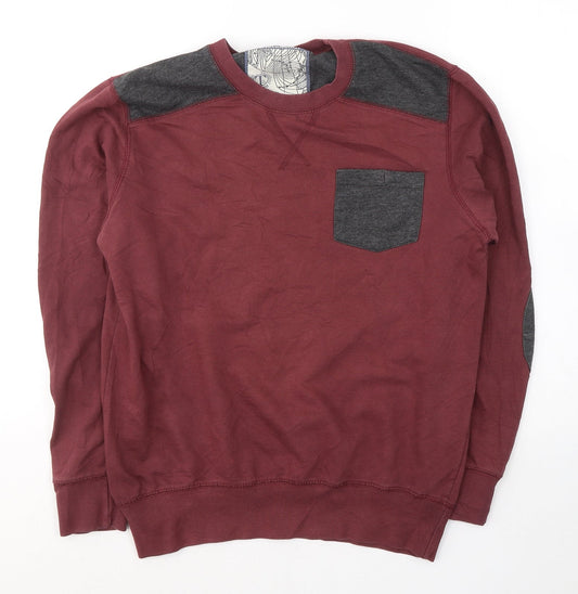 Twisted Soul Mens Red  Cotton Pullover Sweatshirt Size M