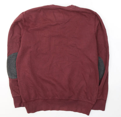 Twisted Soul Mens Red  Cotton Pullover Sweatshirt Size M