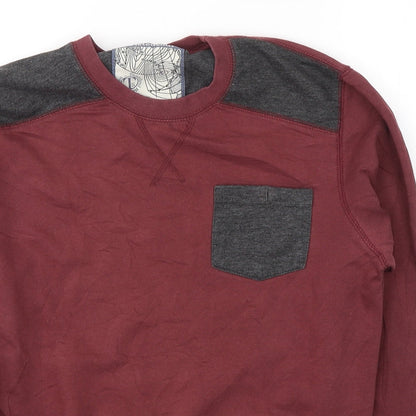 Twisted Soul Mens Red  Cotton Pullover Sweatshirt Size M