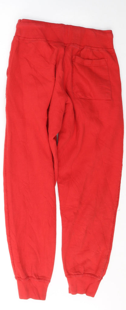 Addison Lee Mens Red  Cotton Sweatpants Trousers Size S L26 in Regular Tie