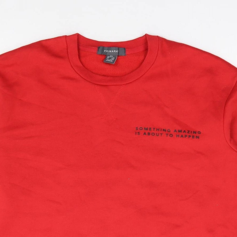 Primark Womens Red  Polyester Pullover Sweatshirt Size 2XS  Pullover