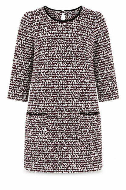 Red Herring  Womens Red Geometric Polyester Shift  Size 8  Round Neck Pullover