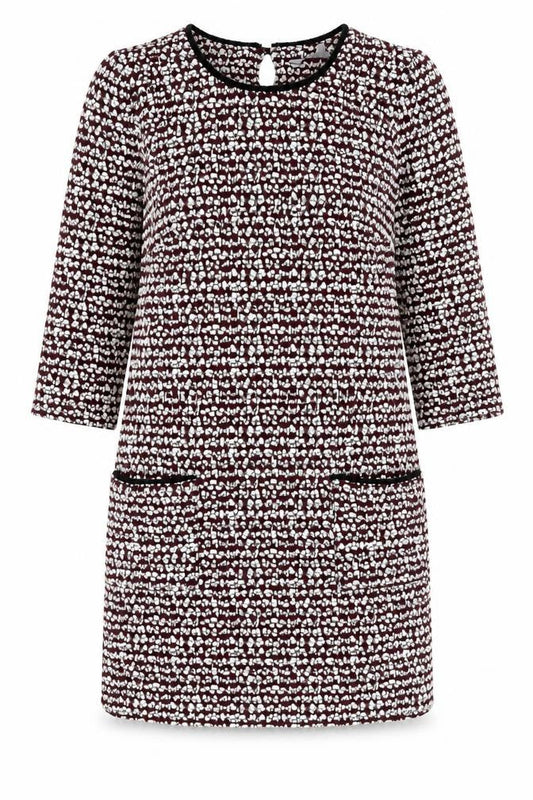 Red Herring  Womens Red Geometric Polyester Shift  Size 8  Round Neck Pullover