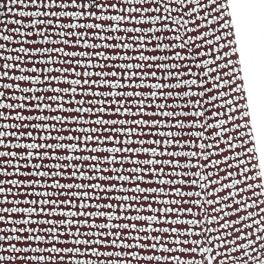 Red Herring  Womens Red Geometric Polyester Shift  Size 8  Round Neck Pullover