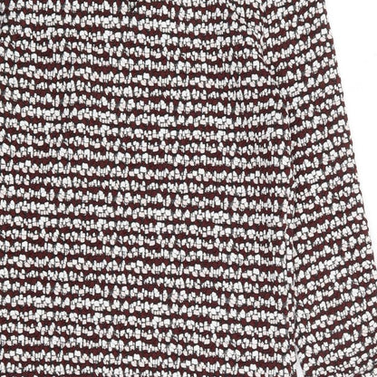 Red Herring  Womens Red Geometric Polyester Shift  Size 8  Round Neck Pullover