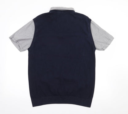 NEXT Mens Blue  Polyester  Polo Size XL Collared Pullover