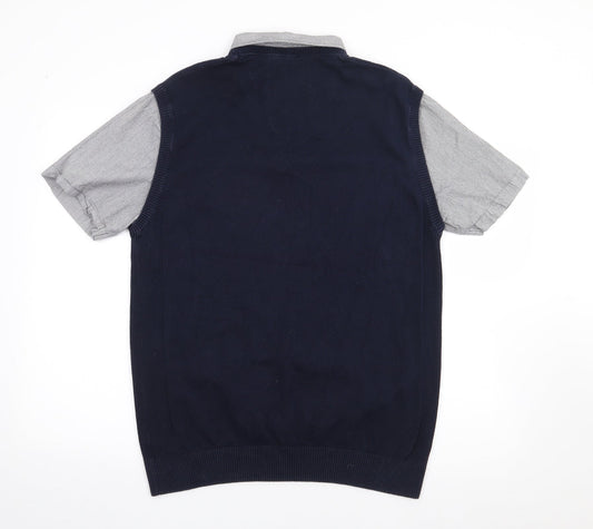 NEXT Mens Blue  Polyester  Polo Size XL Collared Pullover