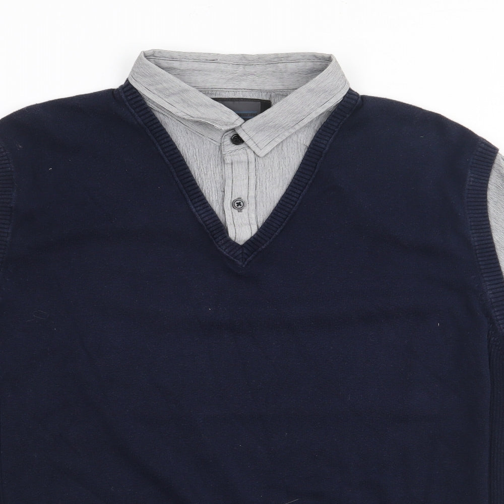 NEXT Mens Blue  Polyester  Polo Size XL Collared Pullover