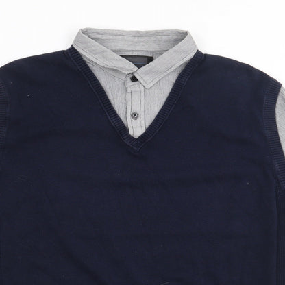 NEXT Mens Blue  Polyester  Polo Size XL Collared Pullover