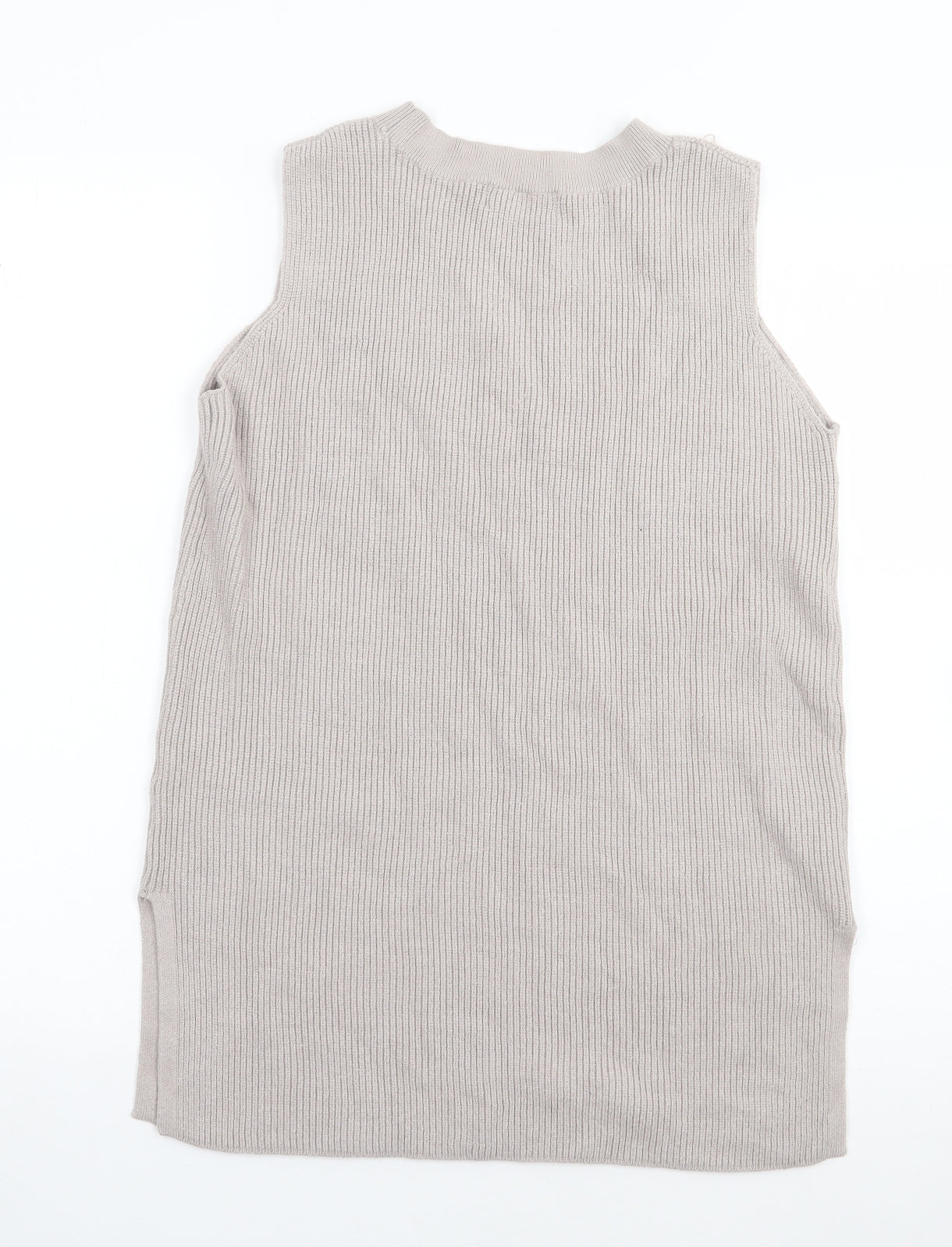 F&F Womens Beige Crew Neck  Viscose Tunic Jumper Size S