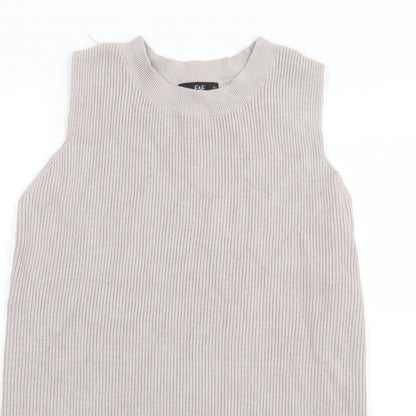 F&F Womens Beige Crew Neck  Viscose Tunic Jumper Size S