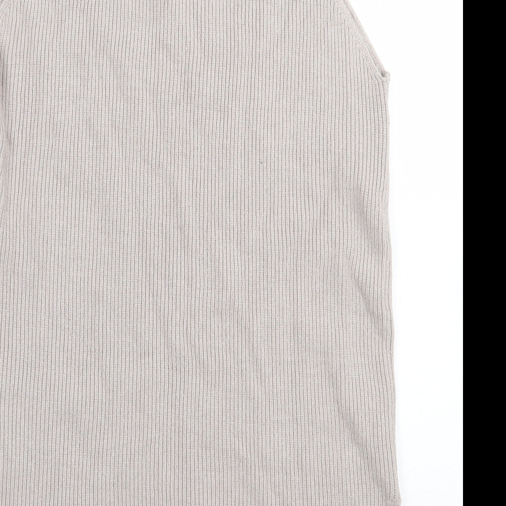 F&F Womens Beige Crew Neck  Viscose Tunic Jumper Size S