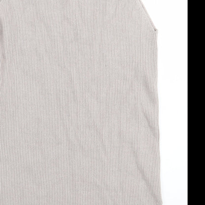 F&F Womens Beige Crew Neck  Viscose Tunic Jumper Size S