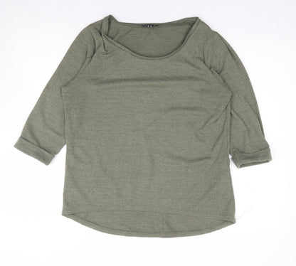 Womens UK Size 12 New Look Green Jersey T-Shirt