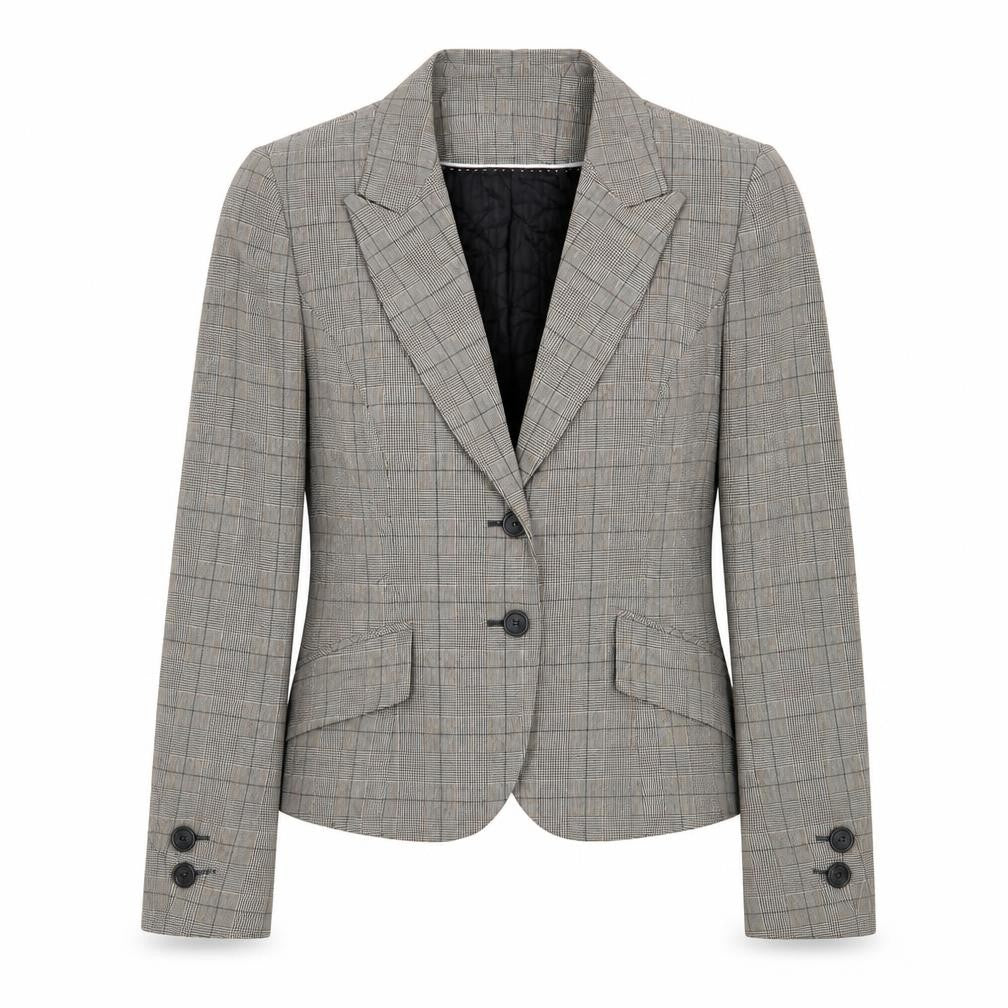 Marks and Spencer Womens Brown Plaid Polyester Jacket Suit Jacket Size 14