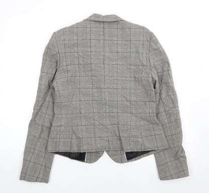 Marks and Spencer Womens Brown Plaid Polyester Jacket Suit Jacket Size 14